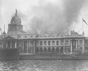 customs house on fire
